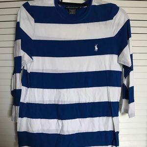 Blue and white Ralph Lauren Polo Sport shirt